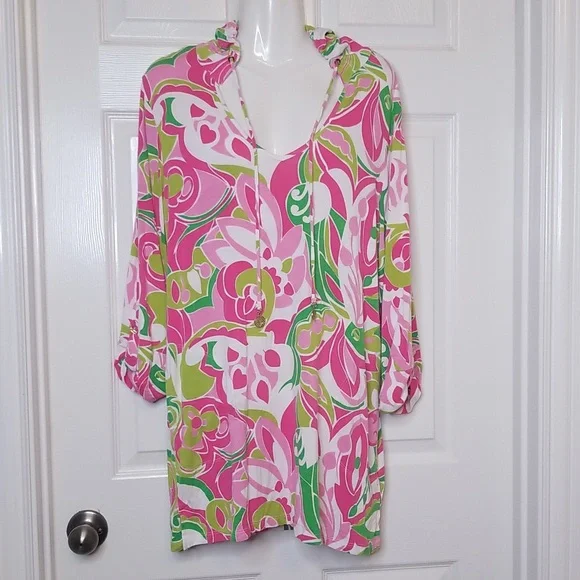 Beach Candie By Margaret Josephs Long Sleeve Swimsuit Cover Up Dress Size Xl - Picture 2 of 12